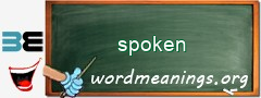 WordMeaning blackboard for spoken